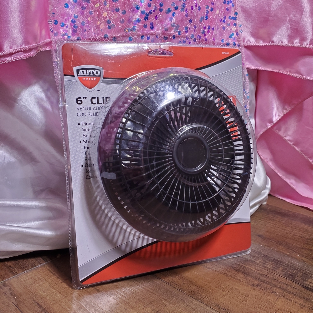 Auto Drive 6" Electronics Vehicle Clip-On Summer Travel Auto Car Fan NIB NWT - Picture 12 of 12
